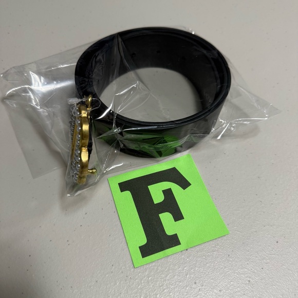 🆕 MAJE Pearl Detail Leather Buckle Belt S/M - Picture 11 of 11